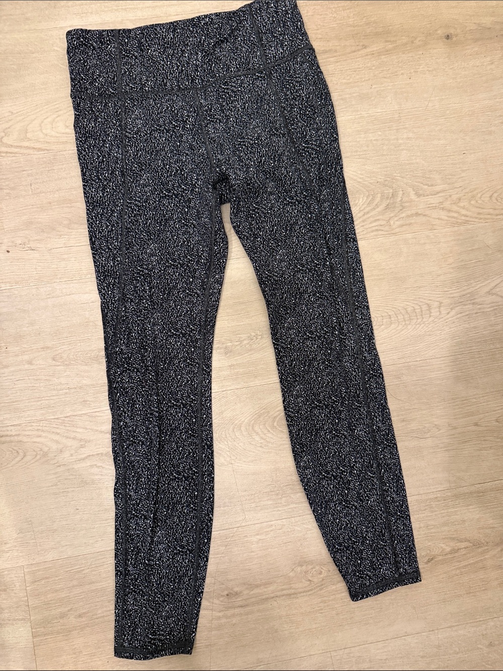 Athleta Black and White Speckled High-Rise Leggings